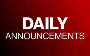 Daily Announcements for November 16,  2023